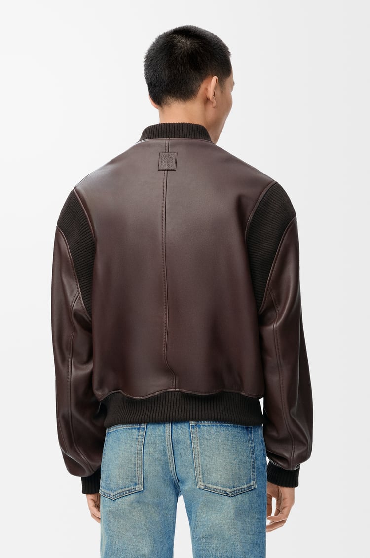 LOEWE Bomber jacket in nappa lambskin Chocolate Brown