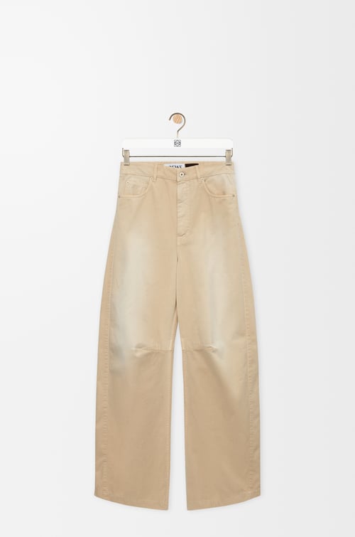 LOEWE Barrel trousers in cotton Light Beige