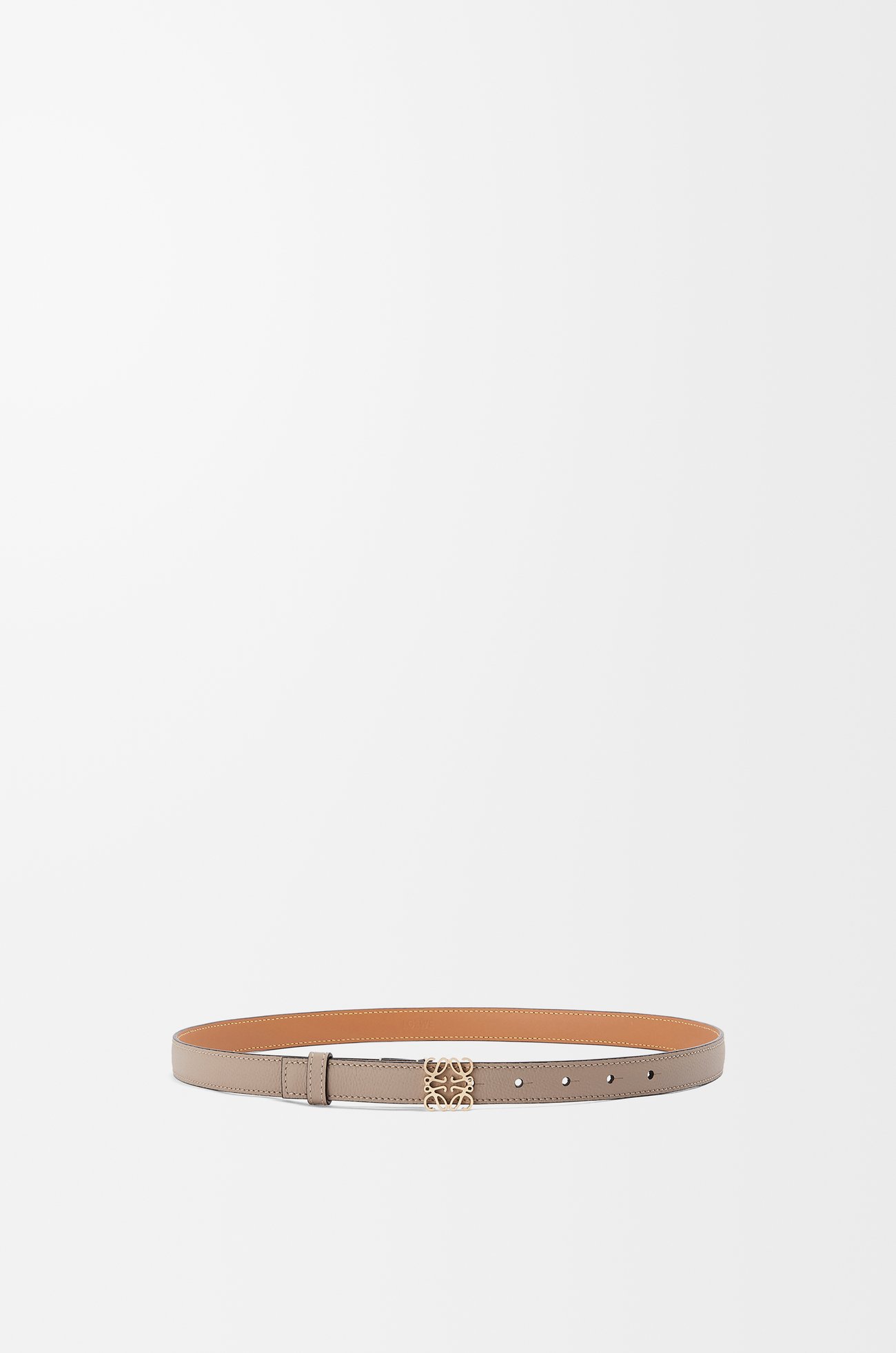 LOEWE Anagram belt in pebble grain calfskin Sand/Gold