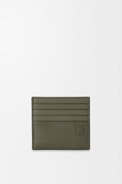 LOEWE Open cardholder in soft grained calfskin Khaki Green